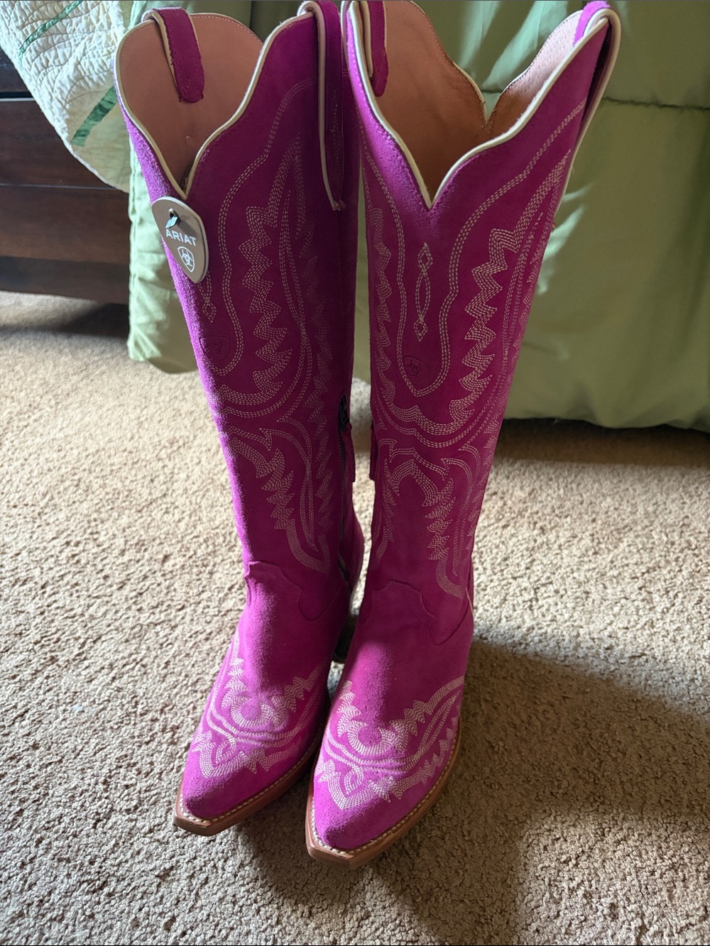 Ariat Magenta Over-the-Knee Embroidered Western Boots